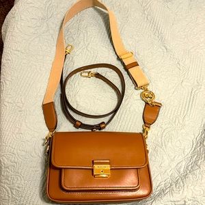 Michael kors brown leather small crossbody